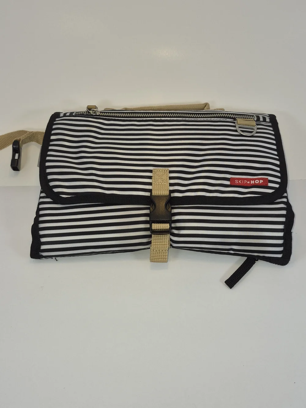 Skip Hop Black & White Striped Portable/Wipeable Changing Pad